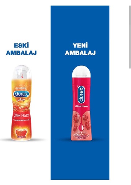 Çilek Aromalı 50 ml + Durex Play Su Bazlı 50 ml