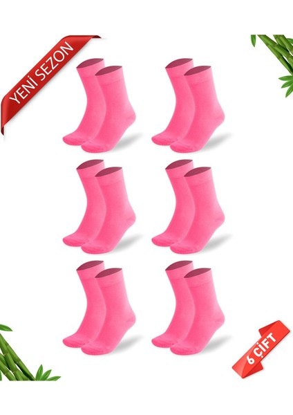 Premium Dikişsiz Pembe Kadın Bambu Soket Çorap - 35-38 - 350-PMB
