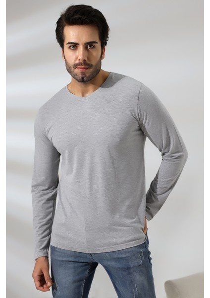 Compact Penye Likralı Regular Fit Uzun Kol V Yaka T-Shirt 19647 Grimelanj fiyatları
