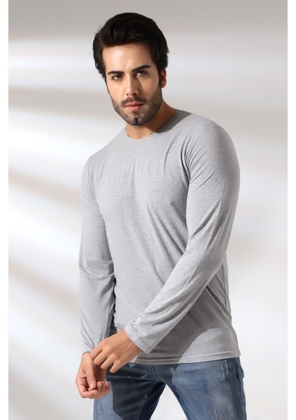 Compact Penye Likralı Regular Fit Uzun Kol Bisiklet Yaka T-Shirt 21483 Grimelanj fiyatları