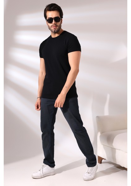 Regular Fit Erkek T- Shirt 19952 Siyah