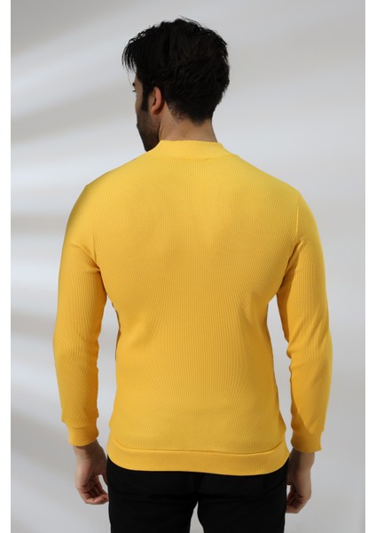 Yarım Balıkçı Kaşkorse Sweatshirt 20362 Sarı