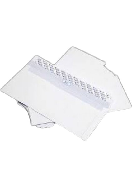 Diplomat Zarf 105 x 240 mm Beyaz 110 gr Düz Penceresiz Silikonlu 250 Adet