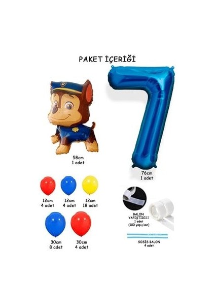 Mavi Rakam Balonlu Paw Patrol Karakterleri Balon Karşılama Seti Pençe Çetesi fiyatları