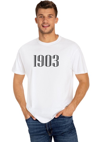 1903 Baskılı Erkek Oversize Tişört