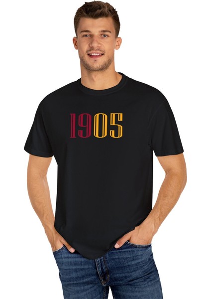 Sarı Kırmızı 1905 Baskılı Erkek Oversize Tişört fiyatları