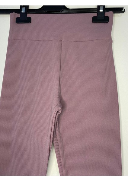 Pembe Fitilli Şardonlu Yüksek Bel Tayt modelleri