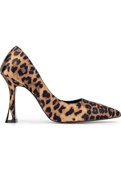 Tamer Tanca Kadın Vegan Leopar Stiletto Ayakkabı 909 9000 Bn Ayk Sk23/24 Leopar