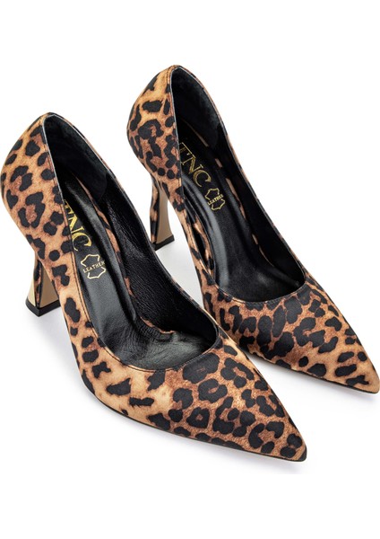 Tamer Tanca Kadın Vegan Leopar Stiletto Ayakkabı 909 9000 Bn Ayk Sk23/24 Leopar