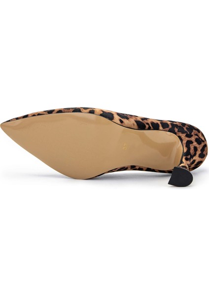 Tamer Tanca Kadın Vegan Leopar Stiletto Ayakkabı 909 9000 Bn Ayk Sk23/24 Leopar