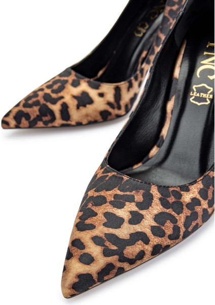 Tamer Tanca Kadın Vegan Leopar Stiletto Ayakkabı 909 9000 Bn Ayk Sk23/24 Leopar