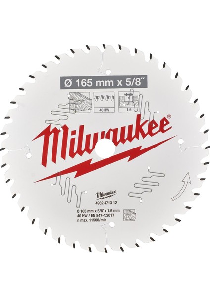 Daire Testere Csb Pw 165X15.87X1.6X40DIŞ M18 CCS55 T4932471312