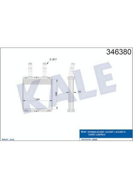 Kalorifer Radyatörü [ Hyundai Accent 1994-1999 Brazing ] 12