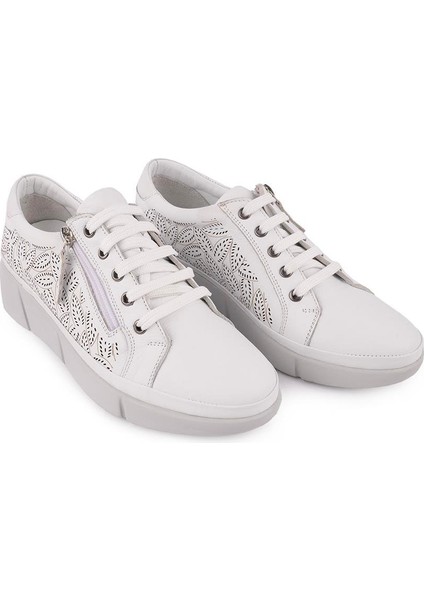 Lazerli Modern Rahat Klasik Spor Ayakkabı Beyaz 912