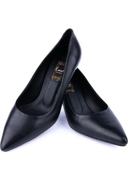 Modern Sade Tarz Rahat Ince Topuklu Stiletto Ayakkabı 5990 Siyah indirimleri