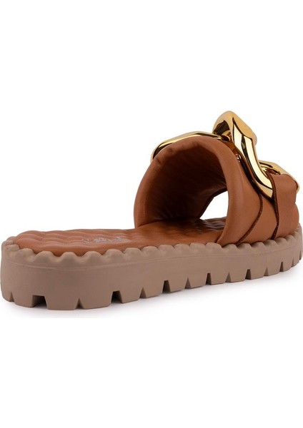 Hakiki Deri Modern Tasarı Masajlı Taban Terlik 7940 Taba fırsatları