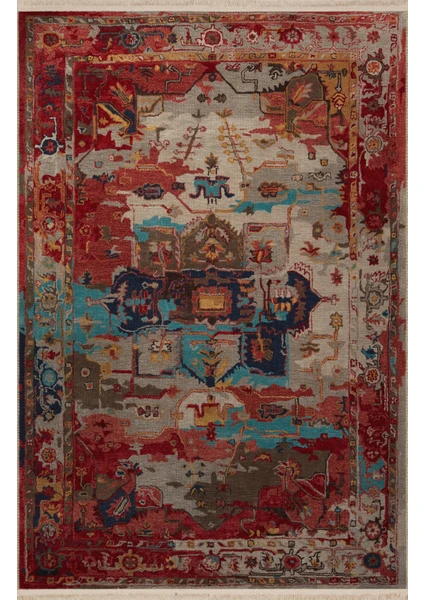 Rugs Modern Çok Renkli Soyut Geleneksel Motif Desenli Kreatif Vintage Dekoratif Halı 2979