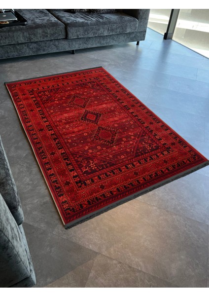 Kırmızı Temalı Geleneksel Motif Etnik Desenli Vintage Dekoratif Halı 1925 modelleri