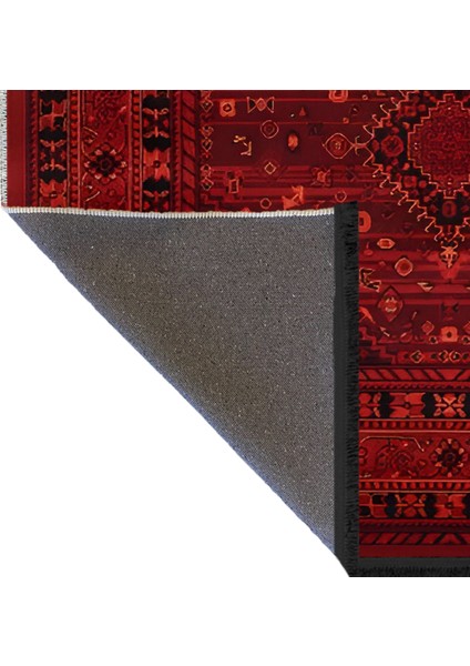 Kırmızı Temalı Geleneksel Motif Etnik Desenli Vintage Dekoratif Halı 1925 indirimleri