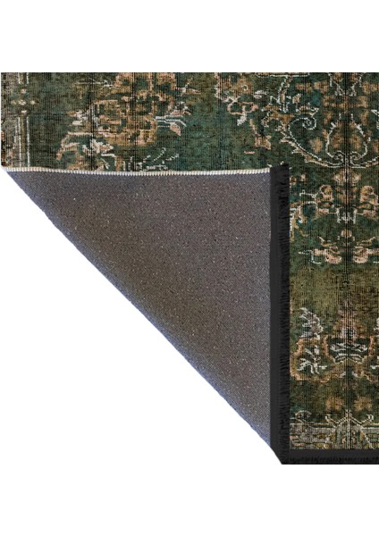 Mira Koyu Yeşil Temalı Geleneksel Motif Etnik Desenli Vintage Dekoratif Halı Mira 1593 indirimleri