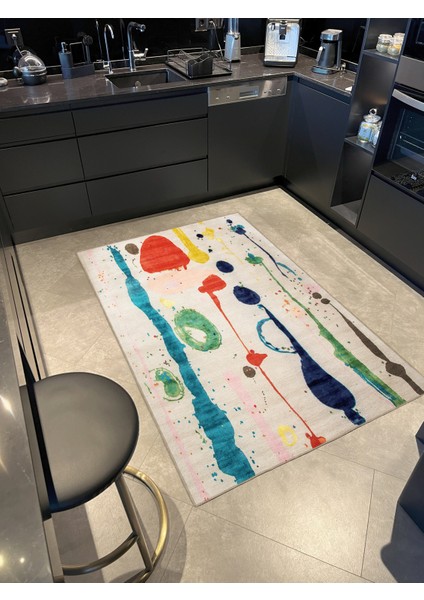 Çok Renkli Soyut Boya Sıçratma Desenli Kreatif Modern Dekoratif Halı 3363 fiyatları