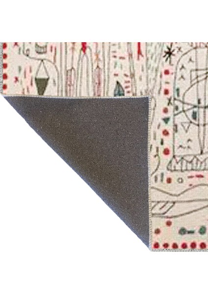 Çok Renkli Soyut Figür Desenli Modern Dekoratif Halı 3313 fırsatları