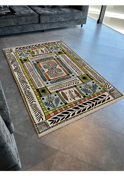 Rugs Modern Çok Renkli Karma Soyut Çiçek Desenli Saçaklı Modern Dekoratif Halı 3165 modelleri