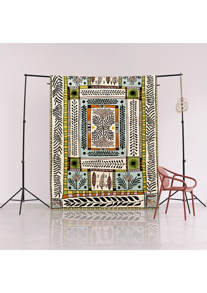 Rugs Modern Çok Renkli Karma Soyut Çiçek Desenli Saçaklı Modern Dekoratif Halı 3165 fırsatları