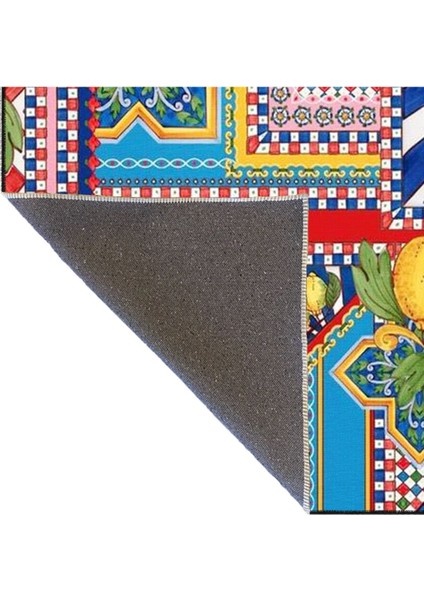 Limon Desenli Karışık Renkli Çiçekli Floral Geometrik Modern Dekoratif Halı Mıravıp222 indirimleri