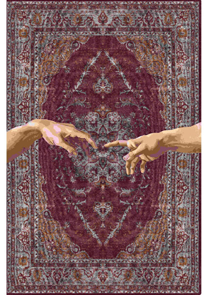 Rugs Modern Mira Eller Figürlü Vintage Dokuma Taban Dekoratif Halı Mira 1475