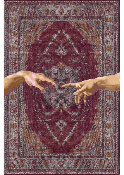 Rugs Modern Mira Eller Figürlü Vintage Dokuma Taban Dekoratif Halı Mira 1475