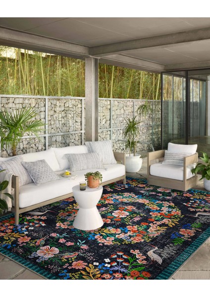 Floral Çok Renkli Çiçek Desenli Renkli Dokuma Taban Halı 1309