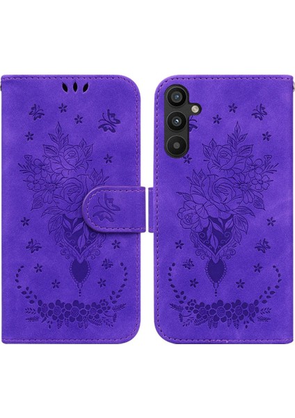 Samsung Galaxy A54 5g Kabartma Gül Çiçekler Cüzdan Kılıf Flip Pu (Yurt Dışından)