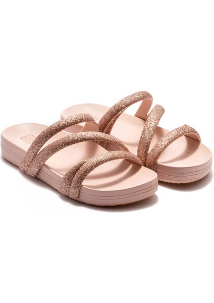 Glitter Tam Ad Kadın Terlik Pudra 35/42