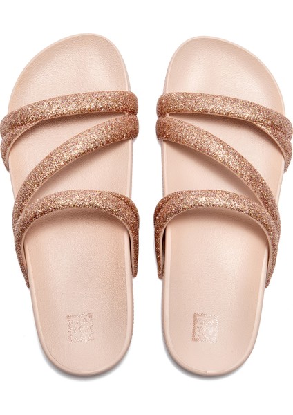 Glitter Tam Ad Kadın Terlik Pudra 35/42