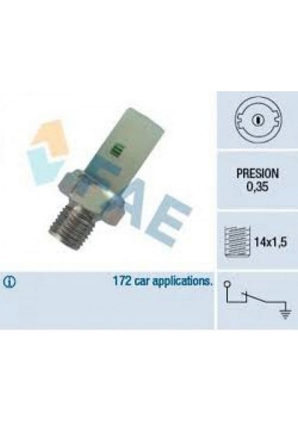 Yağ Müşürü MEGANE-CLIO-KANGOO-R19-21-9 Ym S40-V40 0.35 Bar M14X1.5 Fildişi Beyaz 12