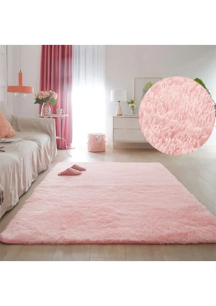 Algorand Home Oturma Odası Pembe Pudra Peluş Kalın Halı Yatak Odası Başucu Sevimli Prenses Odası Çocuk Odası Halı