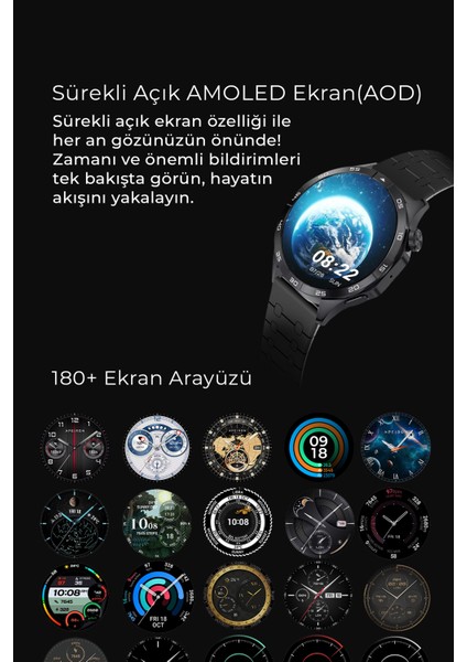 Apeiron Sesli Görüşme Bt 5.3 Tansiyon Ölçer Su Püskürtme Türkçe Akıllı Saat