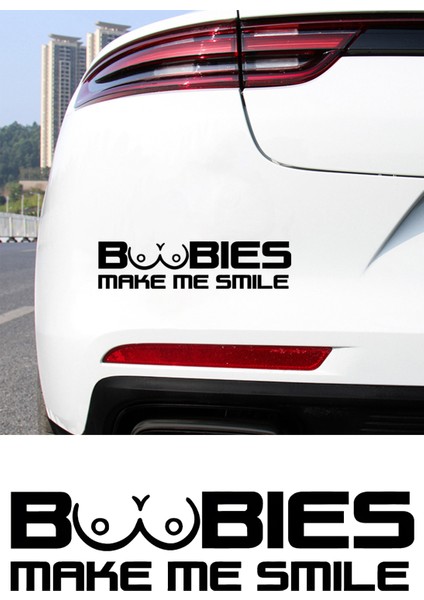 Boobies Make Me Smile Oto Araba Cam Sticker Çıkartma, Kamyonlar, Motosikletler Için