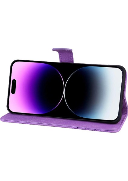 Kart Yuvası ile Elmas ile IPhone 16 Pro Büyük Kelebek Için Flip Case (Yurt Dışından)