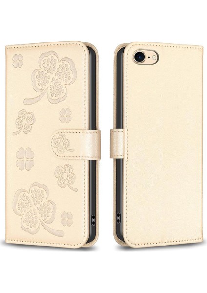 IPhone Se 2020/2022 Çok Renkli Cüzdan Yonca Çiçek Kartı Pu Için Flip Case (Yurt Dışından)