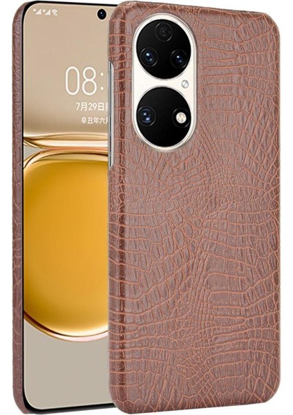 Huawei P50 Pro Koruyucu Kapak Klasik Timsah Için Şık Klasik Kılıf (Yurt Dışından)