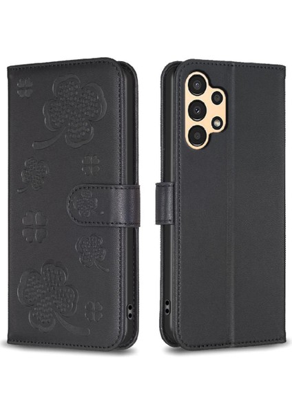 Galaxy Için Flip Case A52S 5g Yonca Çiçek Pu Deri Çok Renkli (Yurt Dışından)