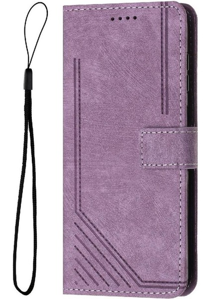 Pova 6 Neo Pu Deri Cüzdan Kickstand Kart Ekleme Için Flip Case (Yurt Dışından)