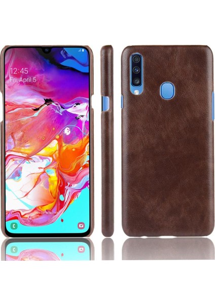 Galaxy A20S Uyumluluk Için Retro Kılıf Anti Scratch Lychee Retro (Yurt Dışından)