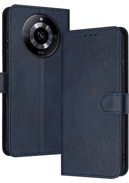 Toka Pu ile Kart Yuvası ile Realme 11 Pro Artı Saf Renk Için Flip Case (Yurt Dışından)