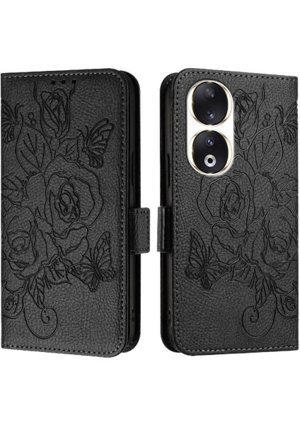 Kredi Kartı Yuvası ile Onur 90 5g Pu Deri Manyetik Cüzdan Için Kılıf (Yurt Dışından)