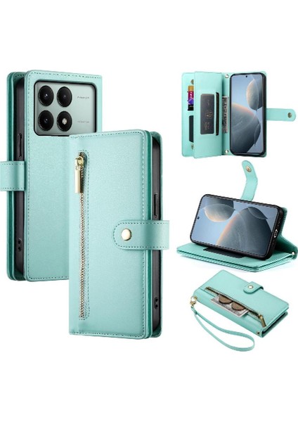 Xiaomi Poco X6 Pro Bilek Kayışı Çok Fonksiyonlu Kart Yuvaları Için Flip Case (Yurt Dışından)
