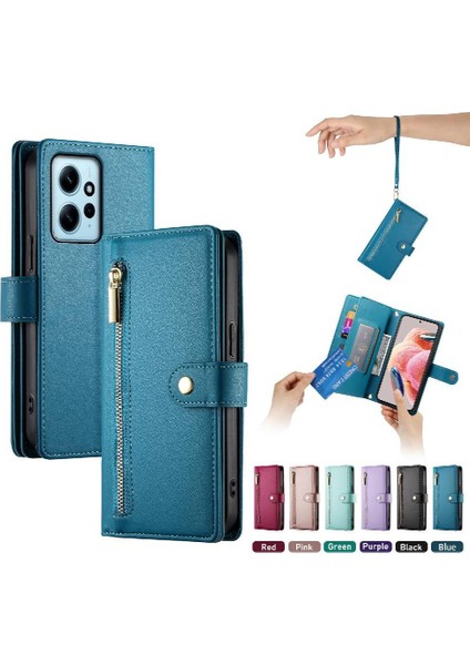 Xiaomi Redmi Not 12 Için Flip Case 4g Kickstand Cüzdan Bölmesi Bilek (Yurt Dışından) modelleri
