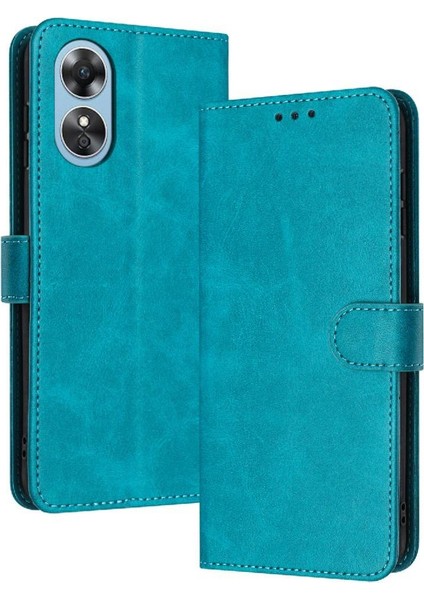 Kart Yuvası Kickstand Pu Saf Toka ile Oppo A17/A17K Için Flip Case (Yurt Dışından)